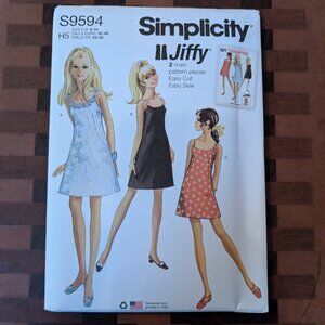 Simplicity 9594 - Uncut - Jiffy - Sizes 6-14 - vintage a-line shift swing dress